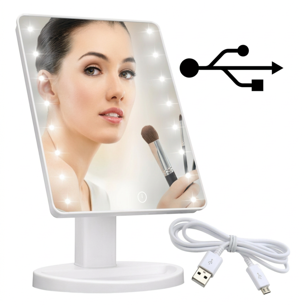 Espejo LED HD de Tocador con Rotación 180°