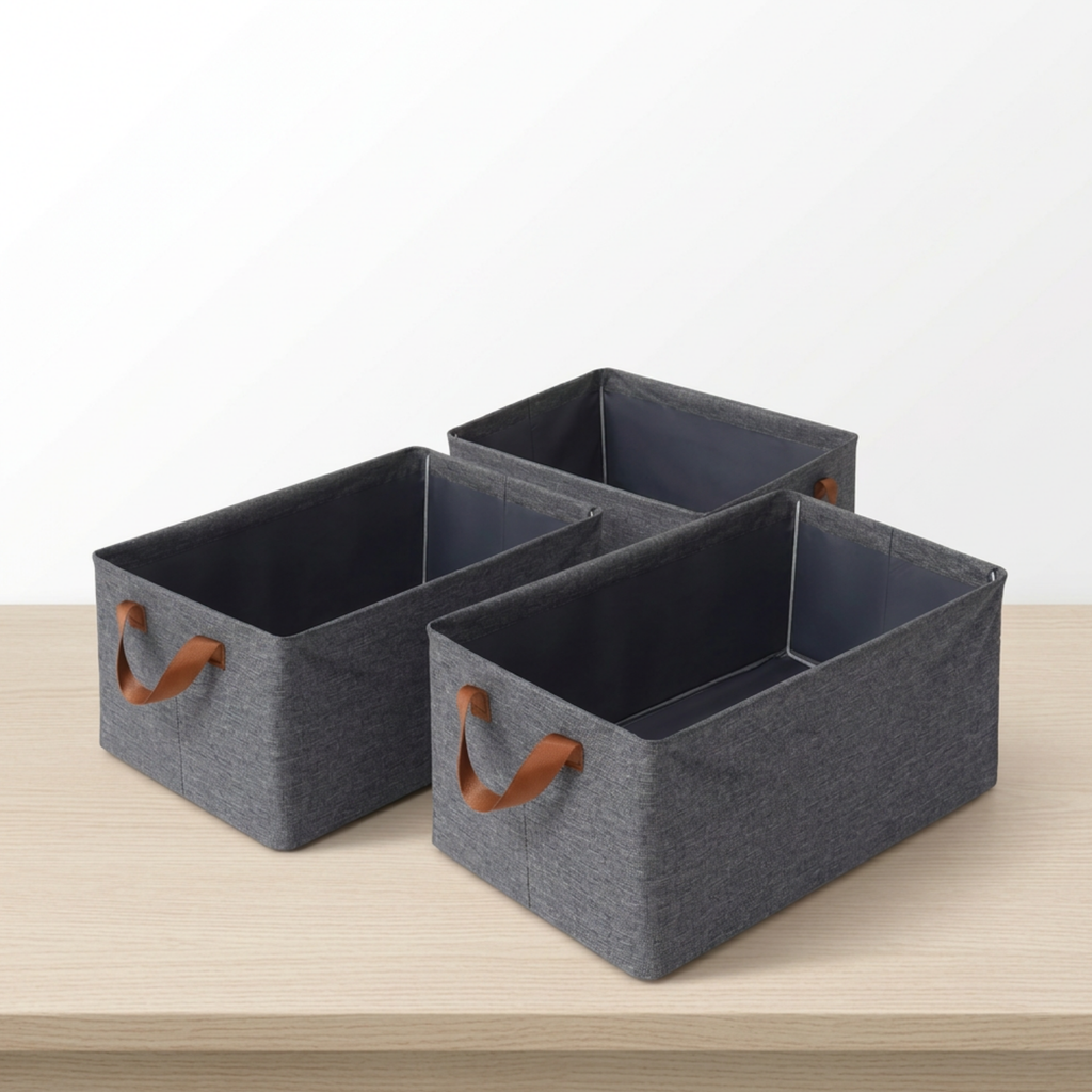 Pack 3 Canastas Organizadoras Plegables de Tela