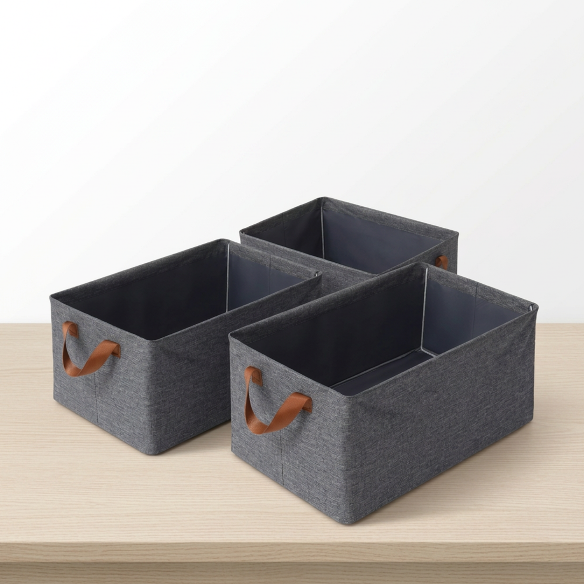 Pack 3 Canastas Organizadoras Plegables de Tela