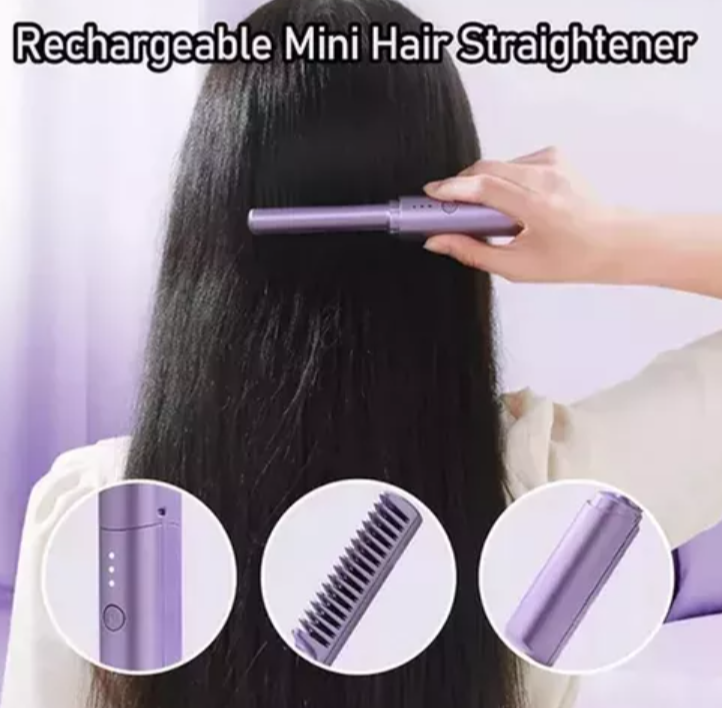 Mini Cepillo Alisador Inalámbrico 2 en 1