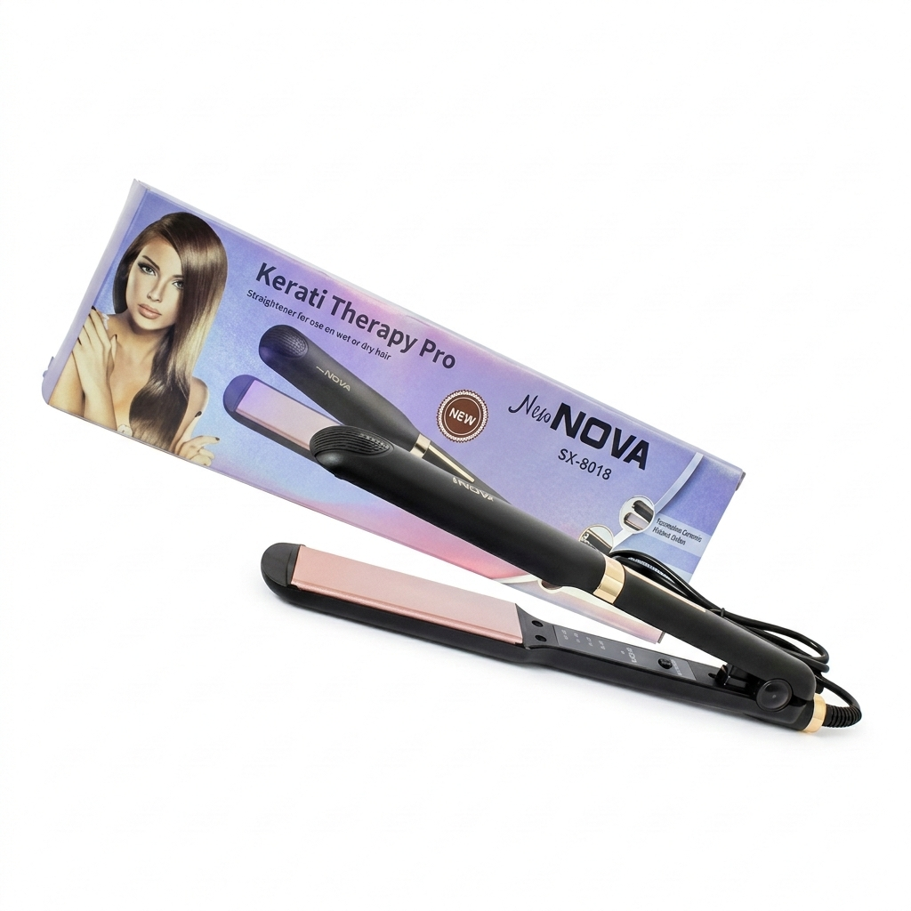 Plancha Alisadora Nova Cerámica Keratina Modelo SX-8018