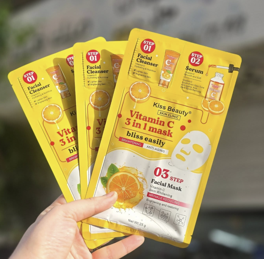 Mascarilla Facial 3 en 1 con Vitamina C