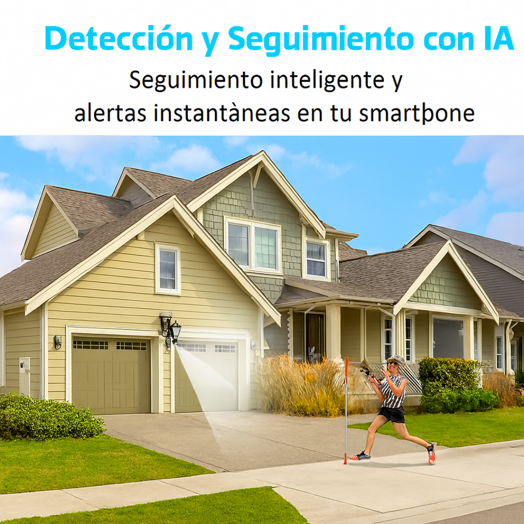 Cámara de Vigilancia Exterior con Doble Lente 360°