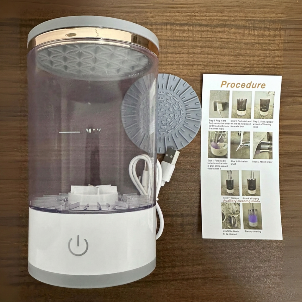 Limpiador Eléctrico de Brochas de Maquillaje con carga USB y Portátil