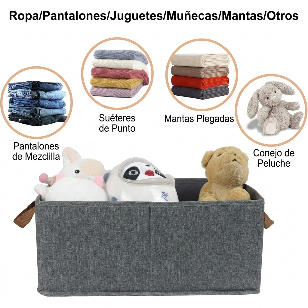 Pack 3 Canastas Organizadoras Plegables de Tela