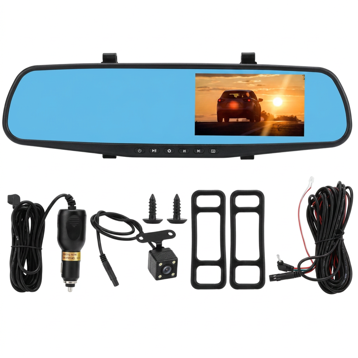 Cámara Espejo de Auto HD 1080p, incluye Dual con Reversa