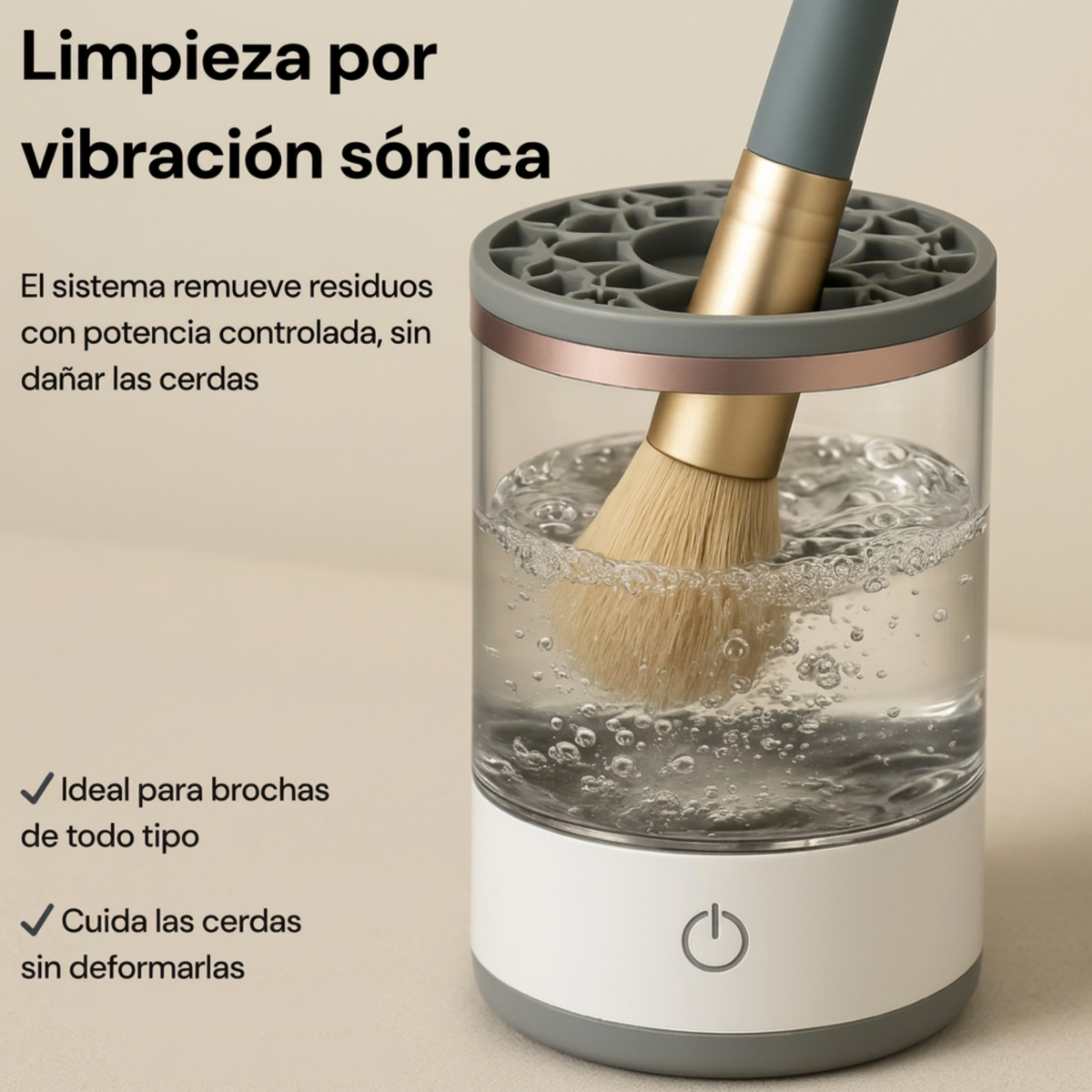 Limpiador Eléctrico de Brochas de Maquillaje con carga USB y Portátil