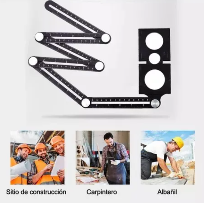 Regla Multiángulo de Aluminio con 6 Brazos