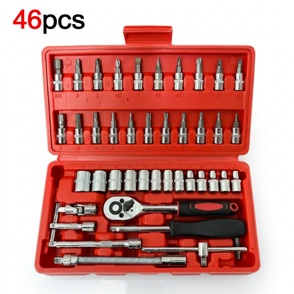 Kit de Herramientas Mecánicas de 1/4" con 46 Piezas