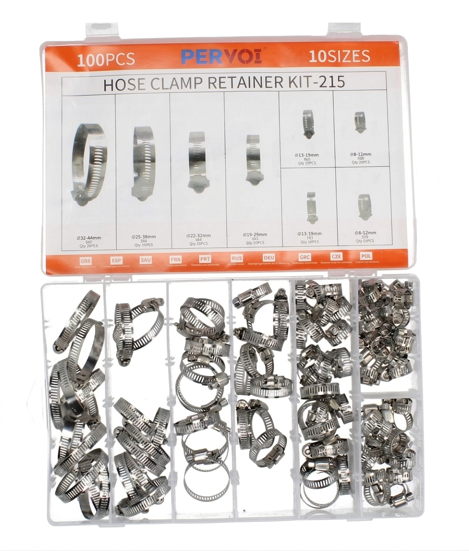 Kit 100 Abrazaderas para Manguera Marca Pervoi