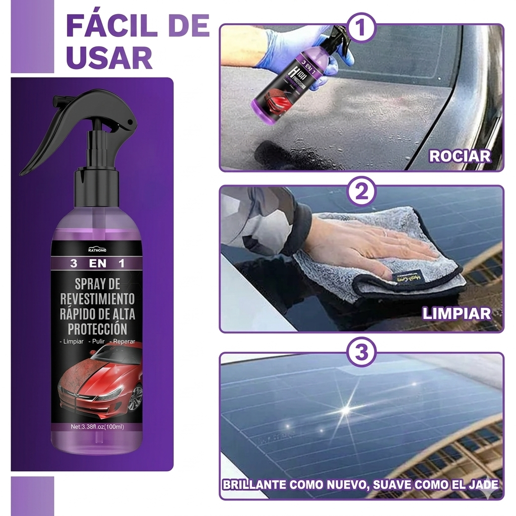 Protector Auto 3 en 1 con Cera Spray Cerámica 150ml