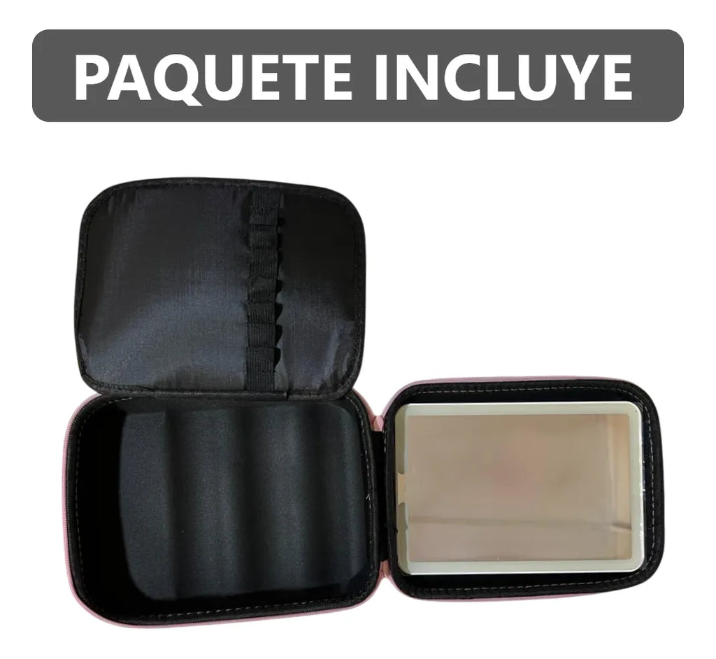 Estuche de Maquillaje con Espejo y Luz LED