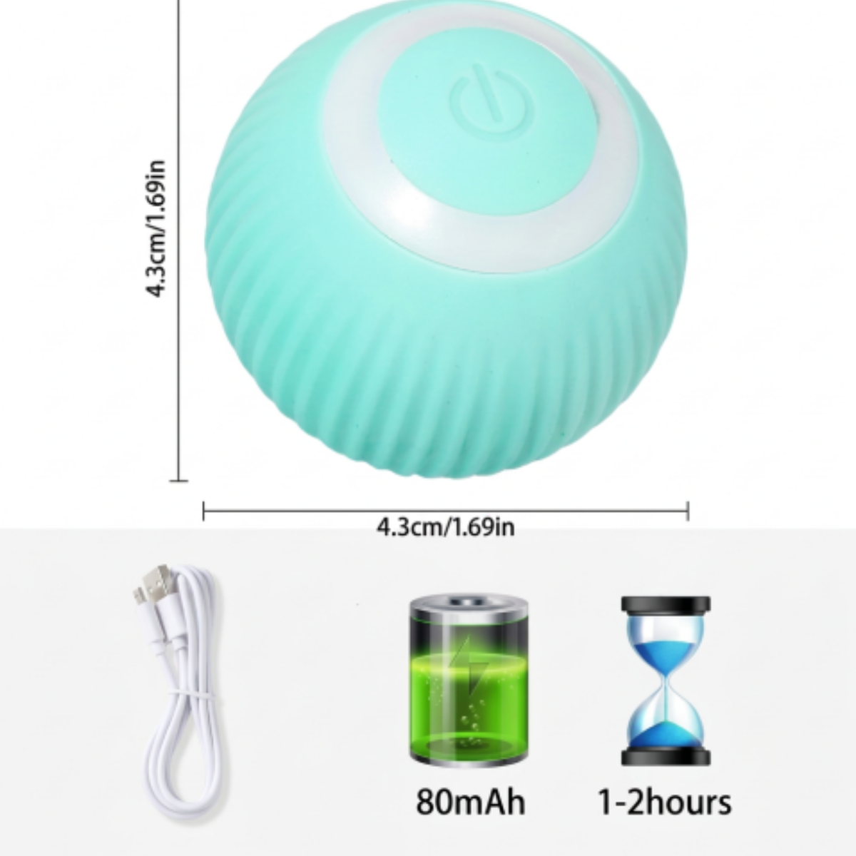 Pelota Interactiva para Gatos y Mascotas Pequeñas con Movimiento Automático