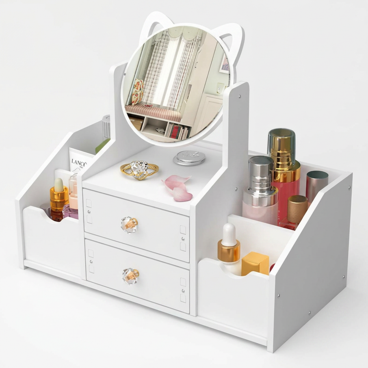 Joyero Organizador con Espejo con Diseño de Gatito