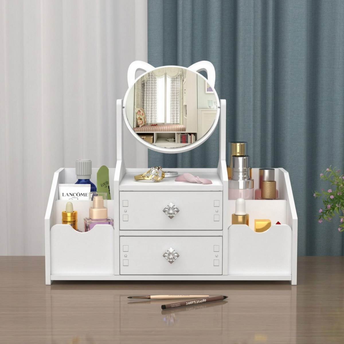 Joyero Organizador con Espejo con Diseño de Gatito